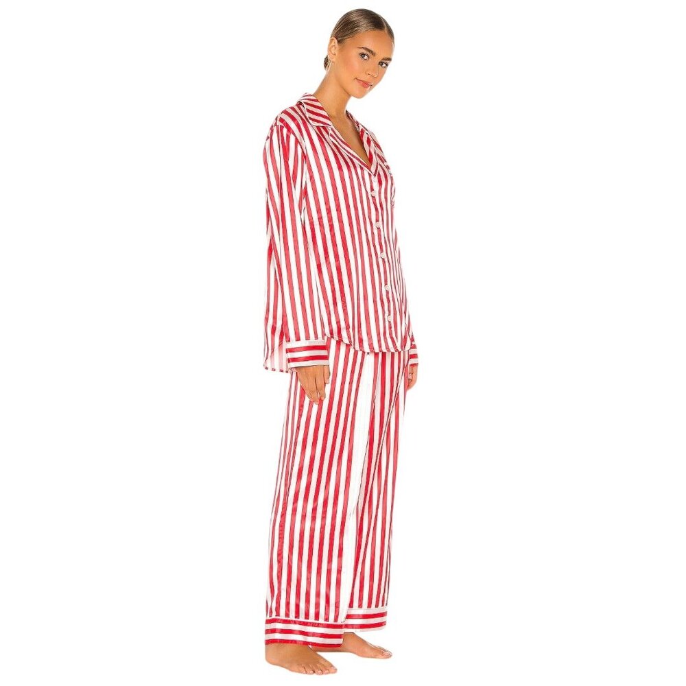 Show Me Your Mumu Classic PJ Set in Peppermint Stripe Medium New Womens Pajamas - Picture 2 of 14